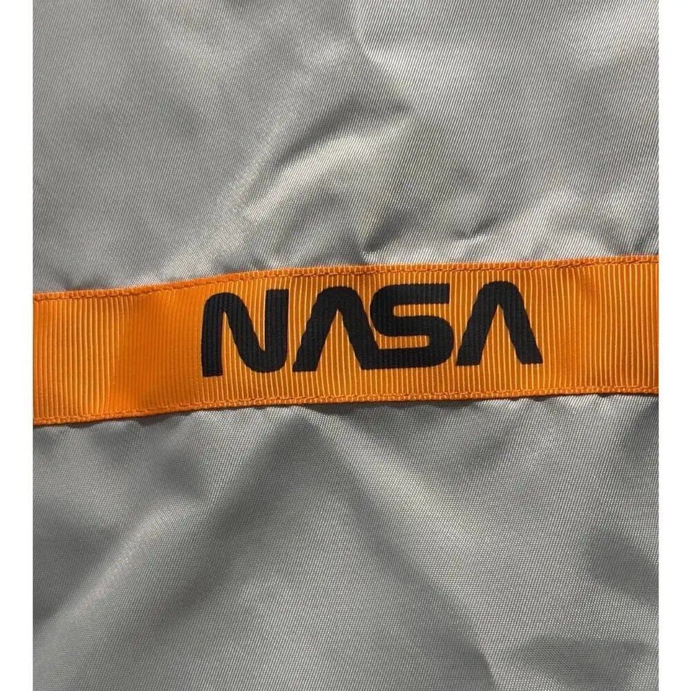 ASSTSERIES NASA Silver Reflective Techwear Aerospace Bomber Jacket, Size XL